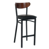 veneer back metal barstool black finish 10