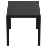 ares resin rectangle dining table black 55 inch isp186 bla