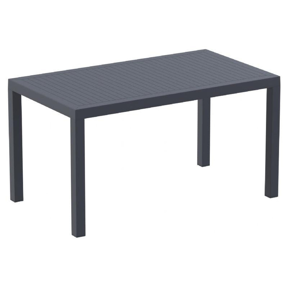 ares resin rectangle dining table black 55 inch isp186 bla