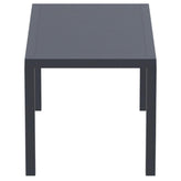 ares resin rectangle dining table black 55 inch isp186 bla