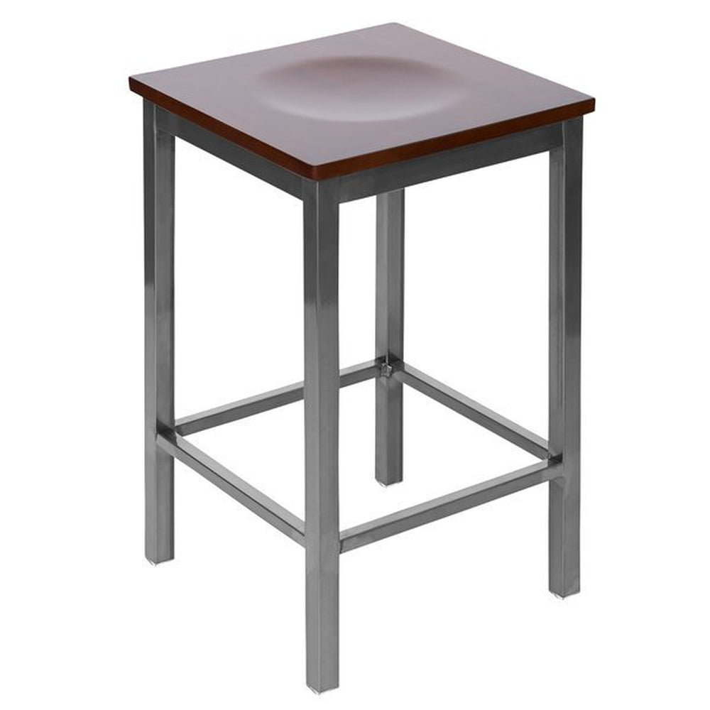 trent backless square counter height stool clear coat finish