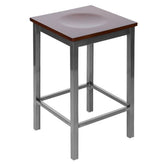 trent backless square counter height stool clear coat finish