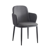 Indoor Metal Armchair with Gray Vinyl Back & Seat