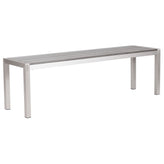 Metropolitan Outdoor Double Bench Brushed Aluminum