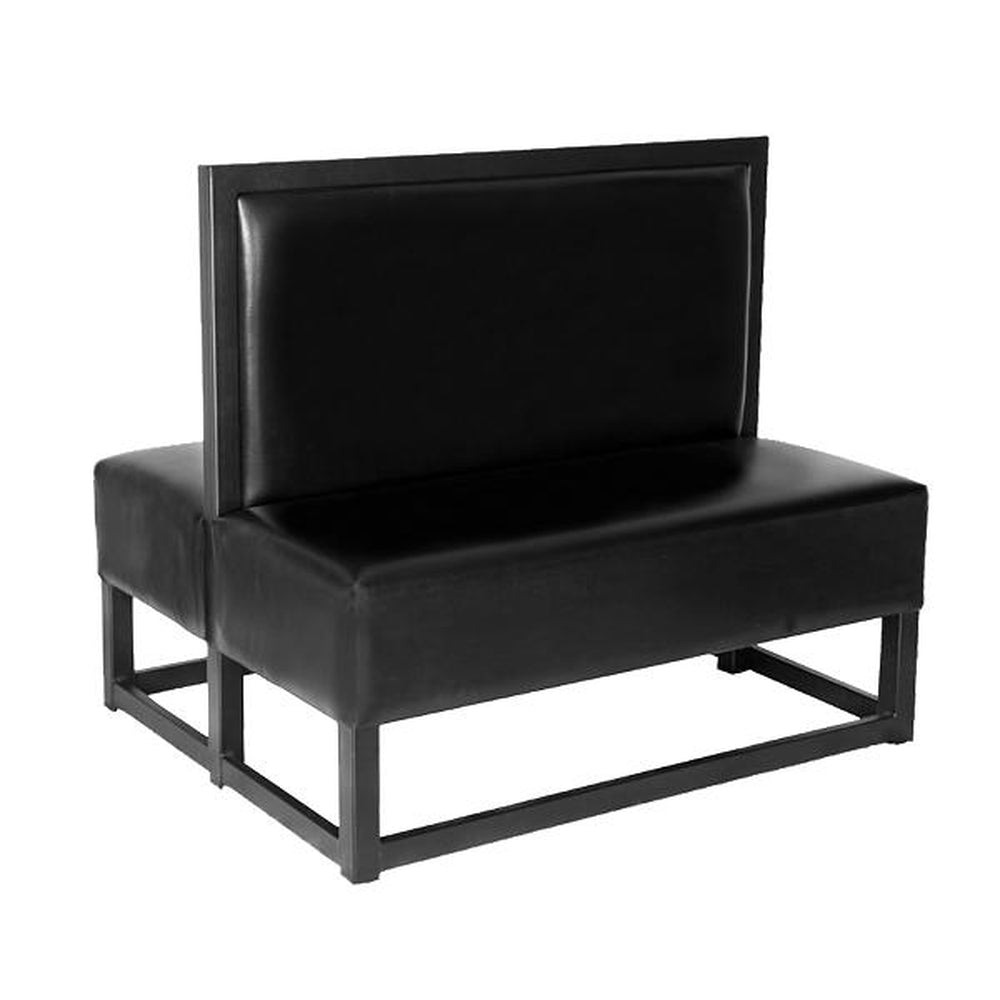 Plain Back Upholstered Black Metal Booths