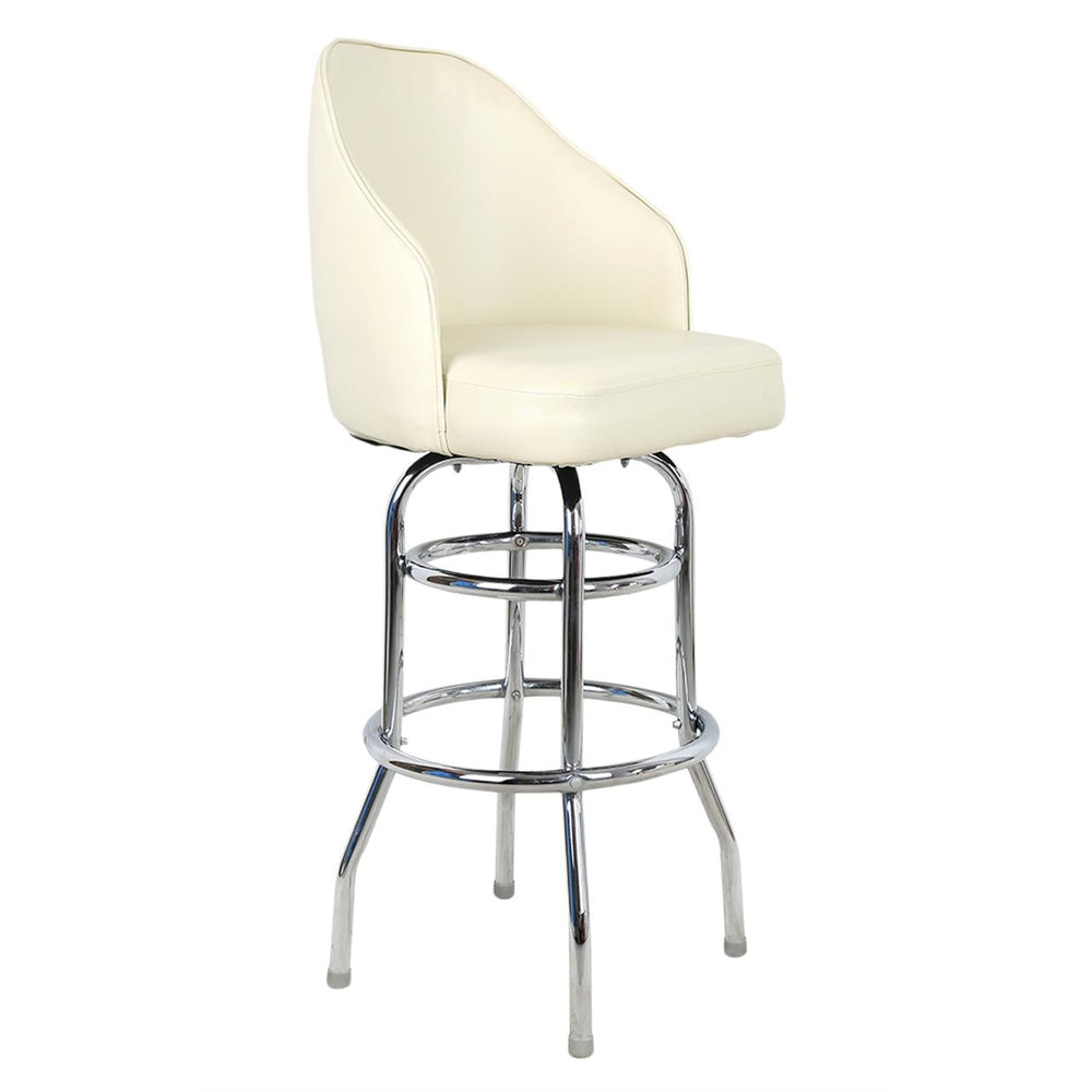 Extra Large Swivel Metal Bar Stool with Double Chrome Ring Base