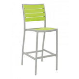 fs aluminum frame barstool with faux teak back gray