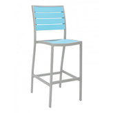 fs aluminum frame barstool with faux teak back gray