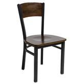 dale solid wood back side chair walnut back