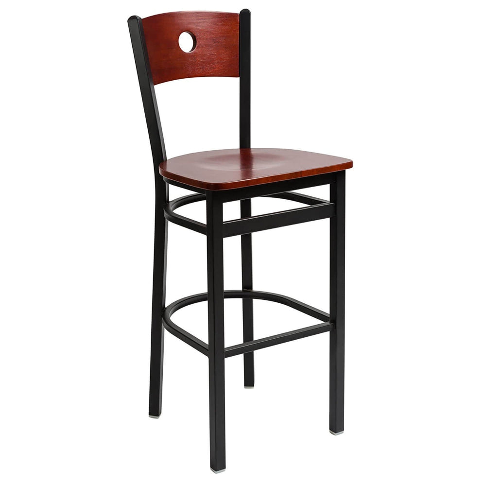 Darby Circle Wood Back Bar Stool