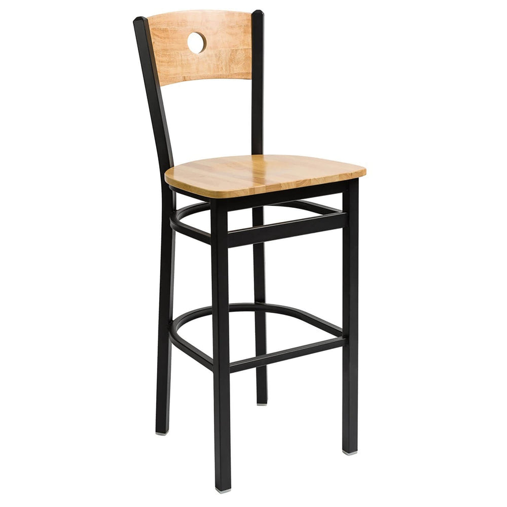 Darby Circle Wood Back Bar Stool