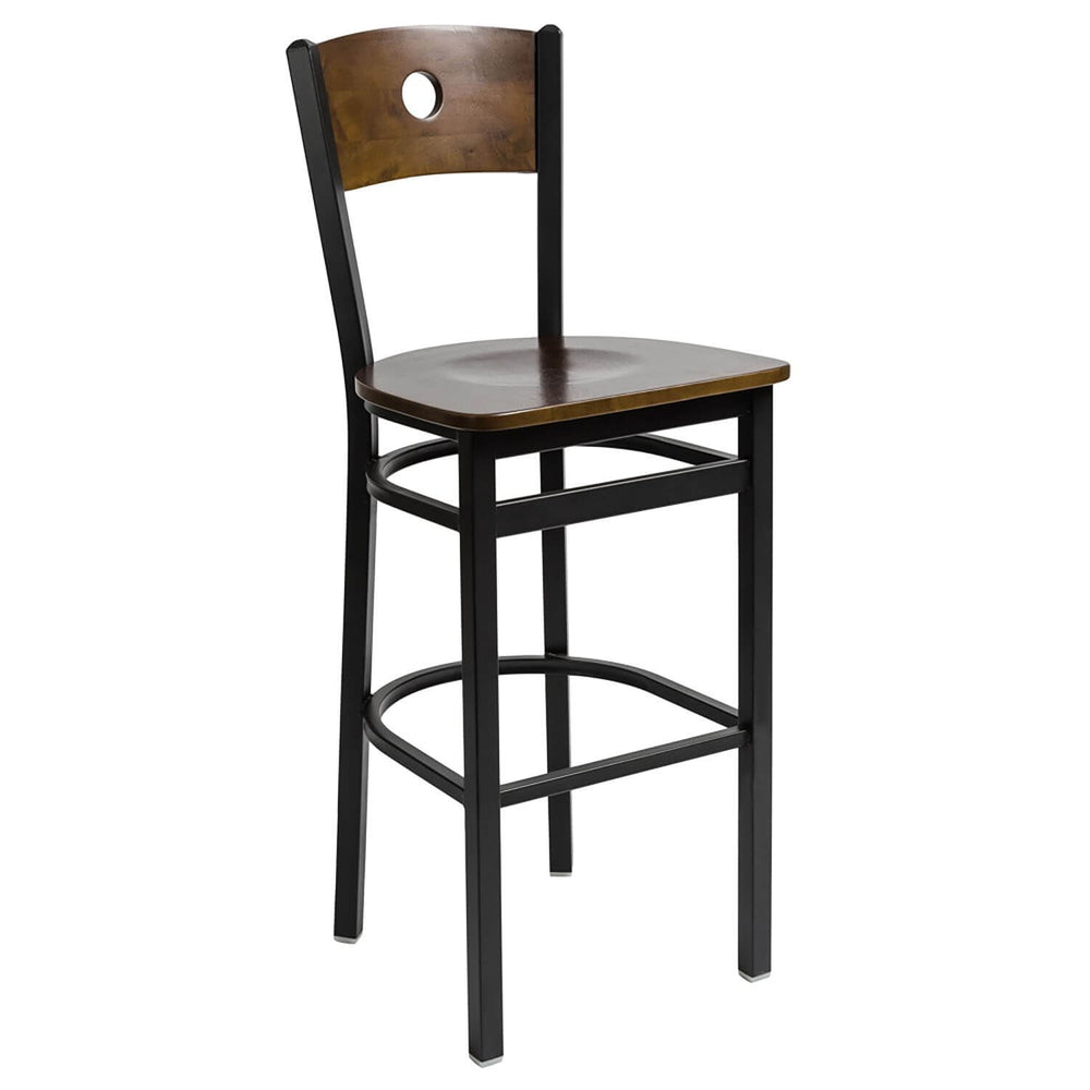 Darby Circle Wood Back Bar Stool