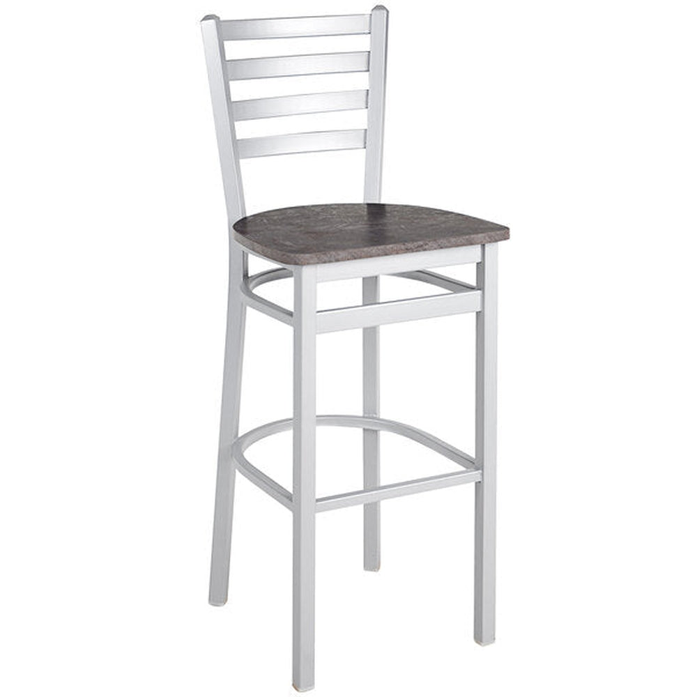 lima ladder back barstool silver mist finish