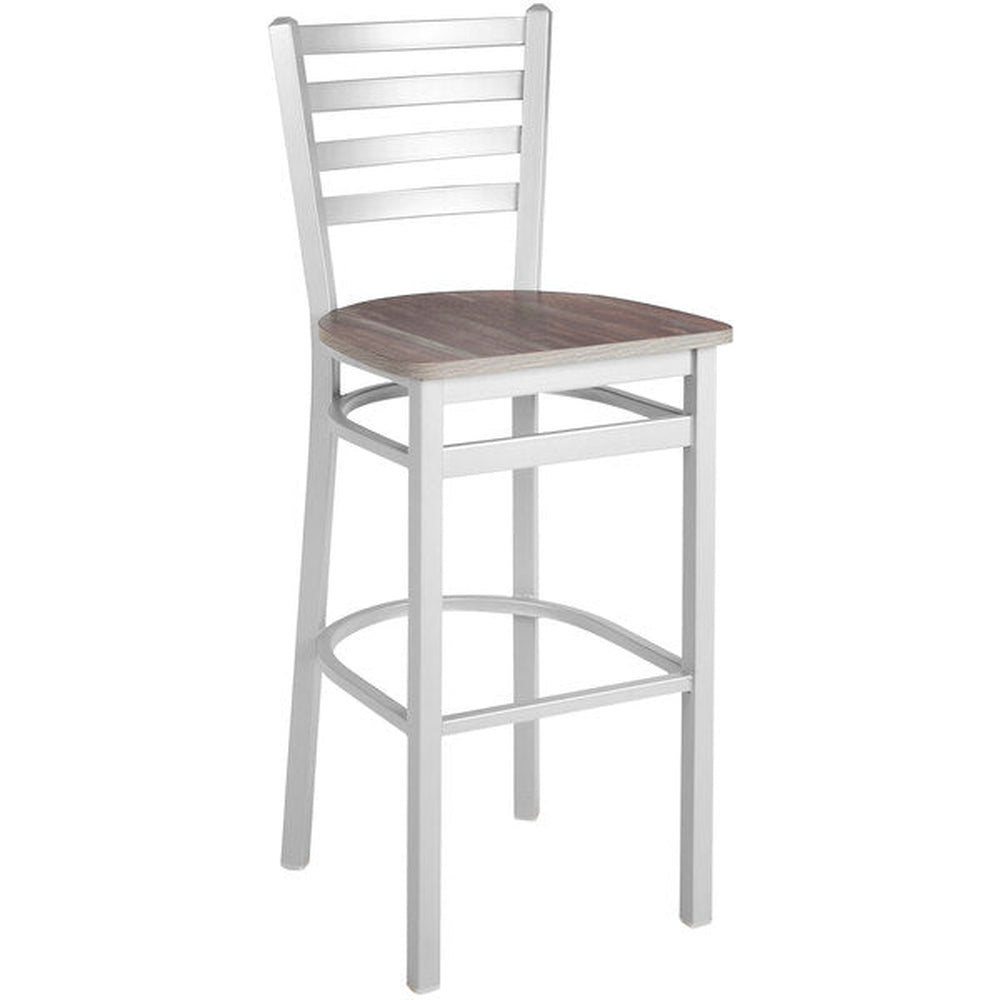 lima ladder back barstool silver mist finish