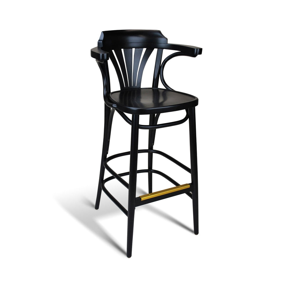 Bentwood Fanback Arm Bar Stool