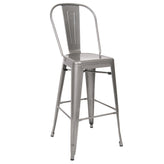 indoor steel barstool in light grey finish