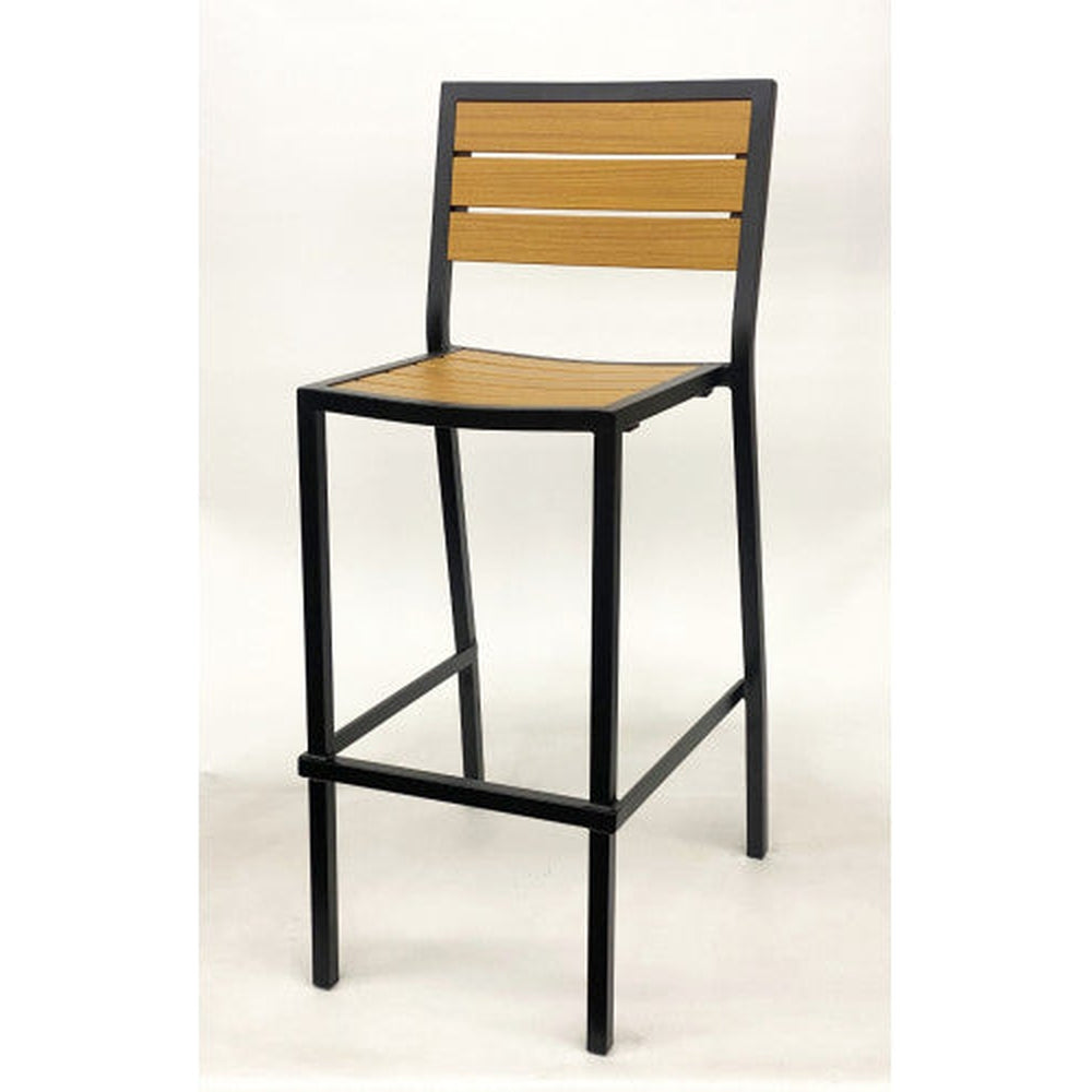 Outdoor All Aluminum Synthetic Teak Bar Stool