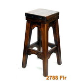 european pinewood finish backless barstool