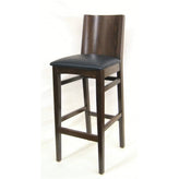 custom solid european beechwood barstool walnut finish with upholstered seat