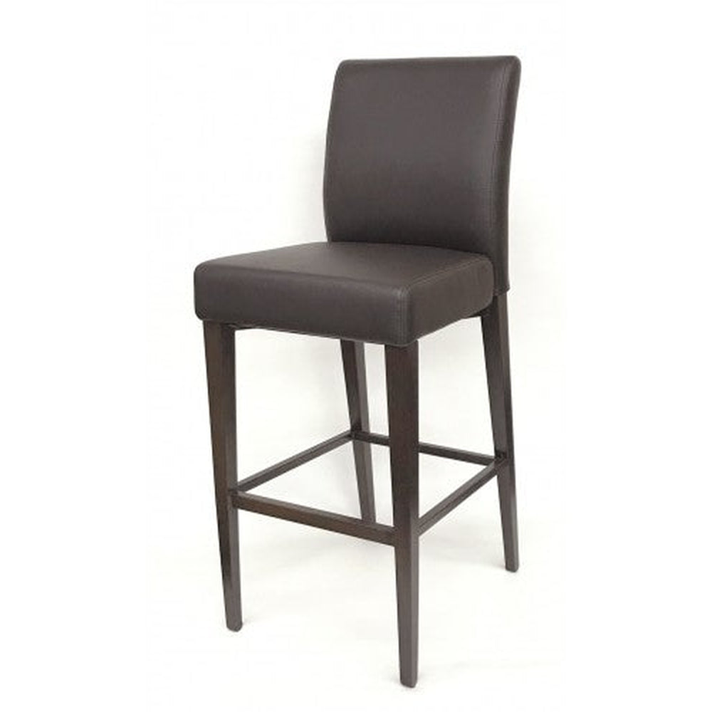 Vinyl Upholstered Bar Stool with Wood Grain Metal Frame