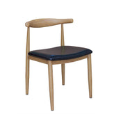 wood grain steel chair with black vinyl seat natural and black