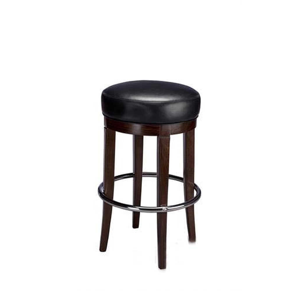 Backless Beechwood Bar Stool with Vinyl Seat