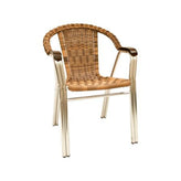 aluminum synthetic wicker armchair