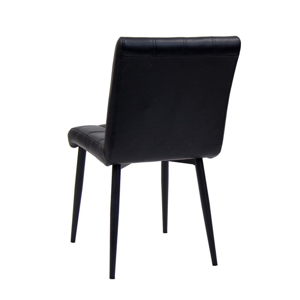 Indoor Metal Chair with Black Vinyl Back & Seat