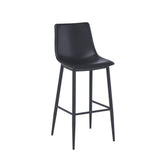 Vintage Black Steel Upholstered Bar Stool with Black Vinyl Seat