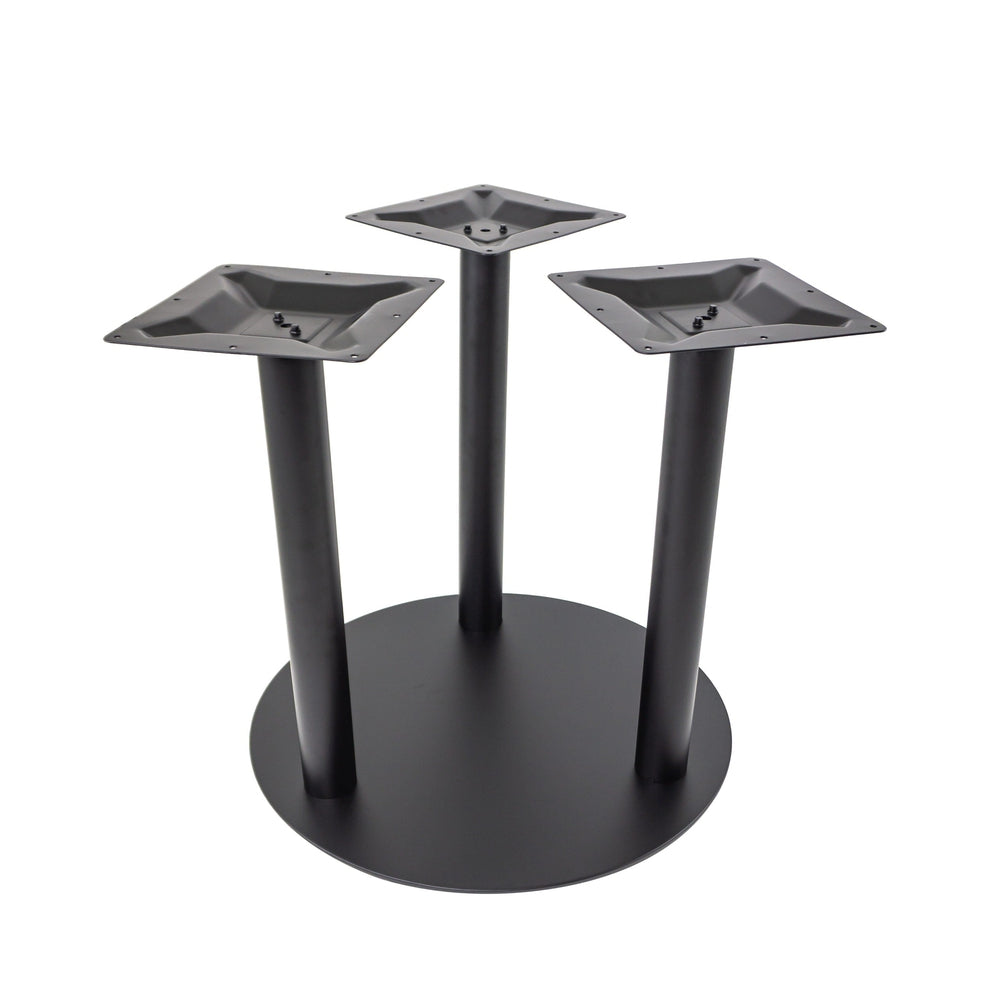 positano outdoor 29 round matte black tri column table base