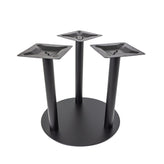 positano outdoor 29 round matte black tri column table base