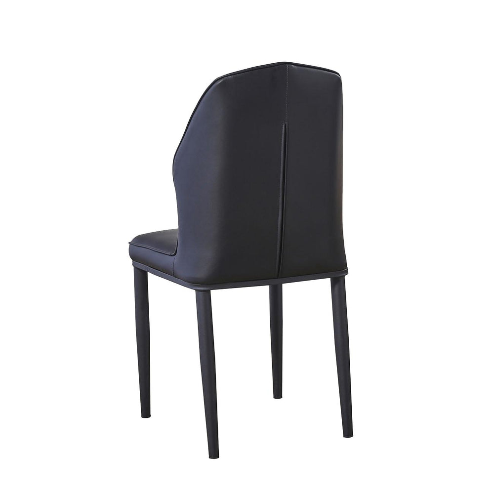 Indoor Steel Chair with Black Vinyl Seat and Back