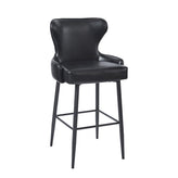 Black Steel Legs Barstool with Black Vinyl Back & Seat