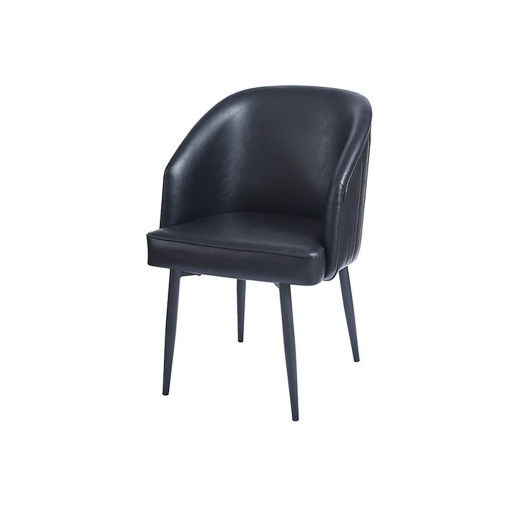 Black Barrel Chair with Steel Legs