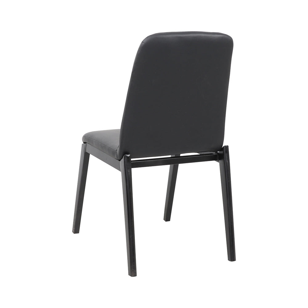 Black Metal Legs Chair with Black Vinyl