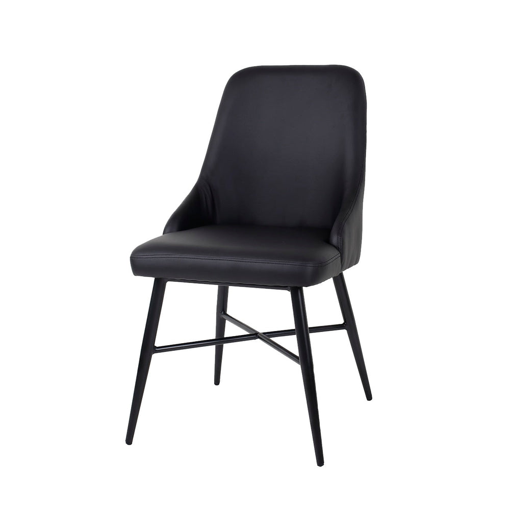 Indoor Black Bucket Vinyl Seat Crost Base Metal Chair