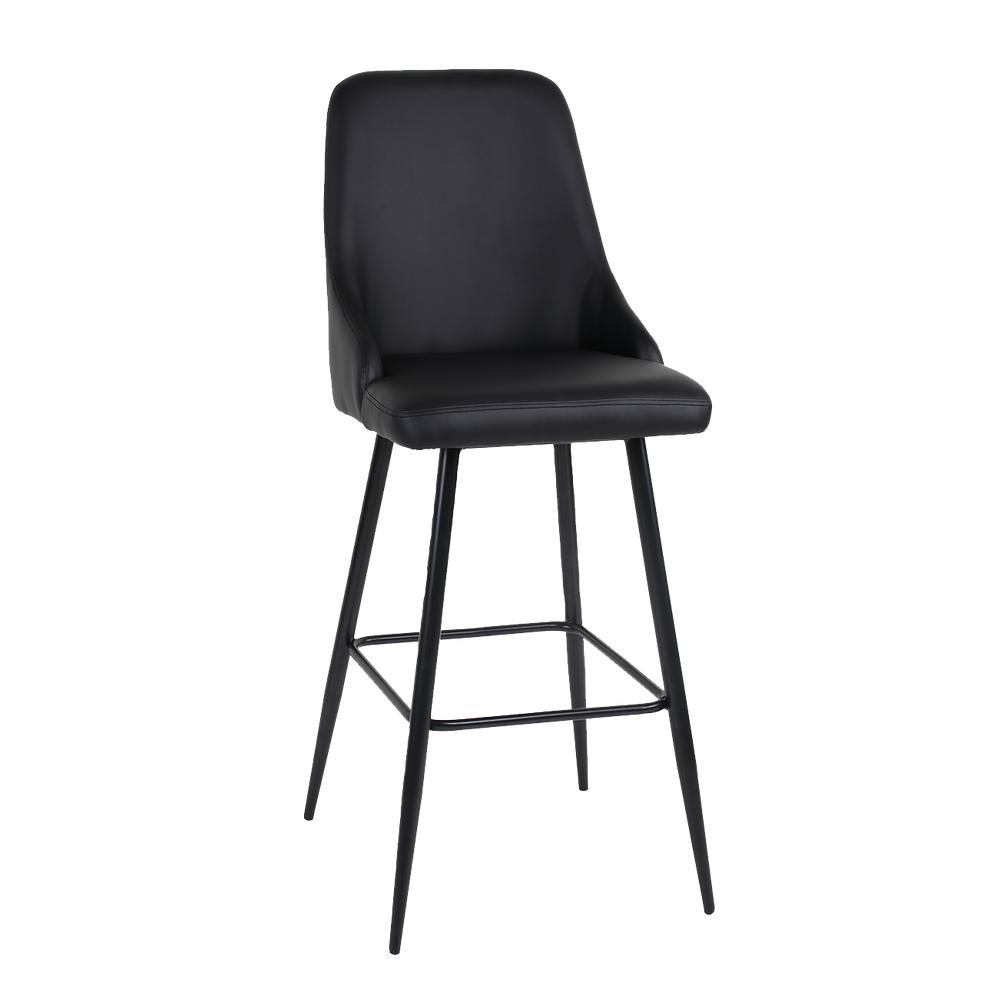 Indoor Black Bucket Vinyl Seat Crost Base Metal Bar Stool