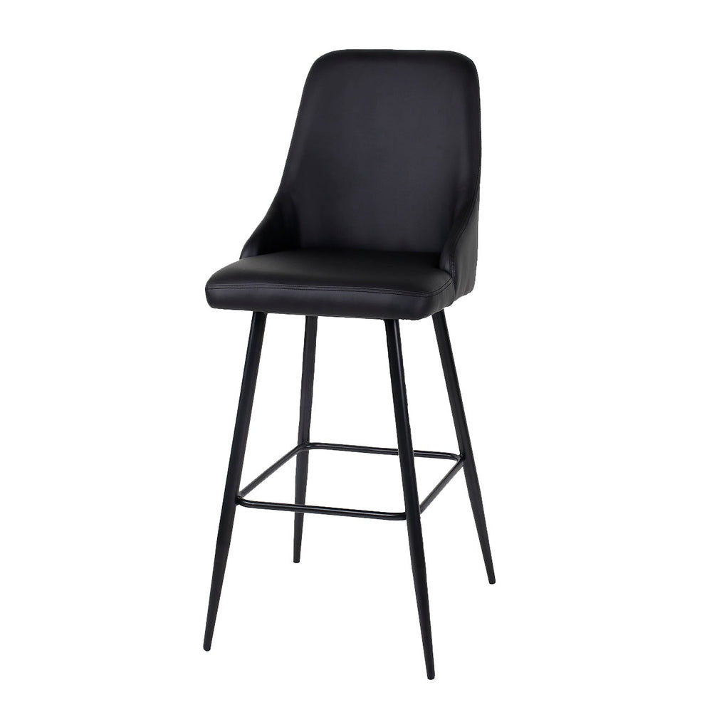 Indoor Black Bucket Vinyl Seat Crost Base Metal Bar Stool