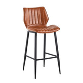 Indoor Caramel Color Vinyl Seat Metal Barstool