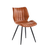 Indoor Caramel Color Vinyl Seat Metal Chair