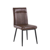 Indoor Dark Brown Vinyl Seat Metal Chair