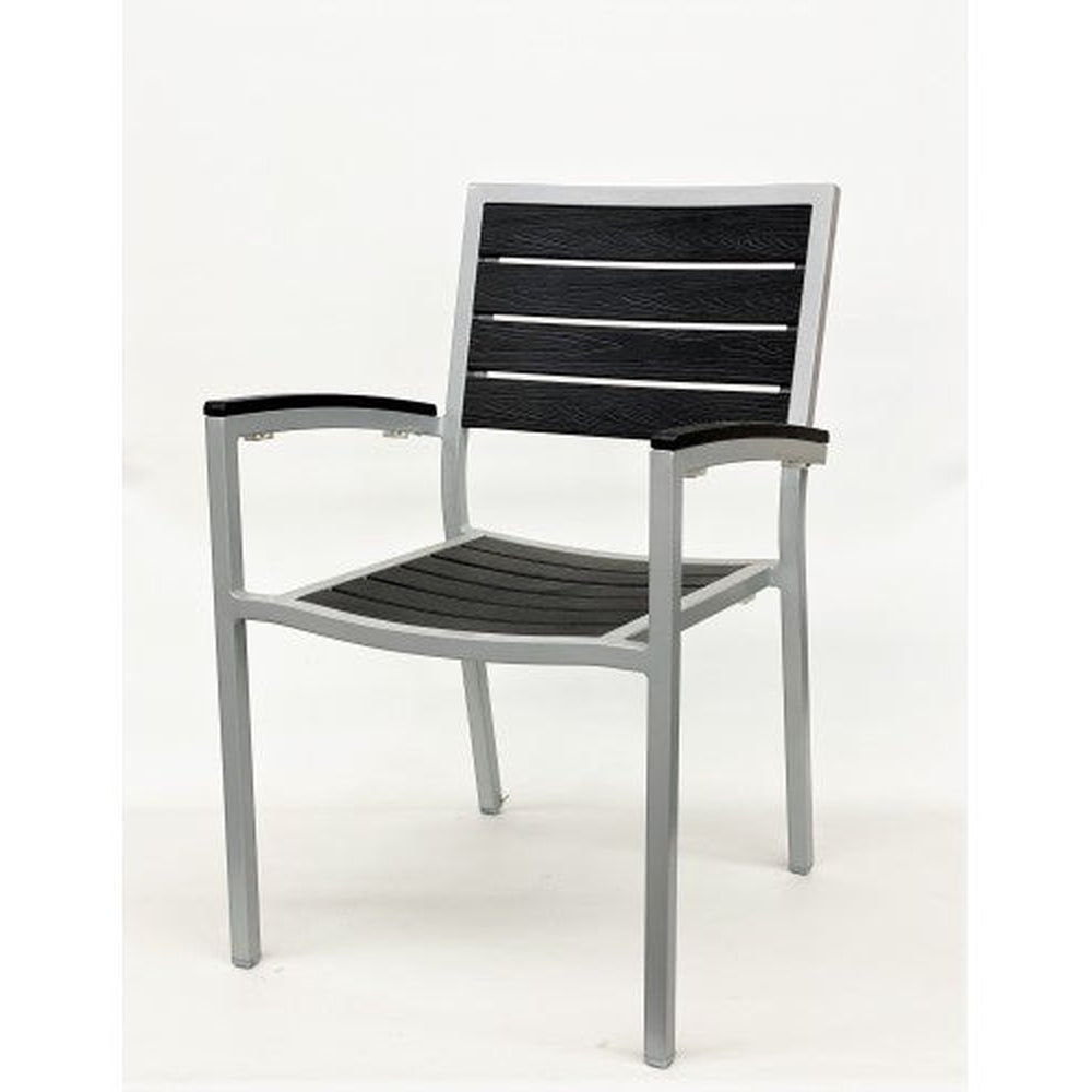 outdoor synthetic teak armchair 2