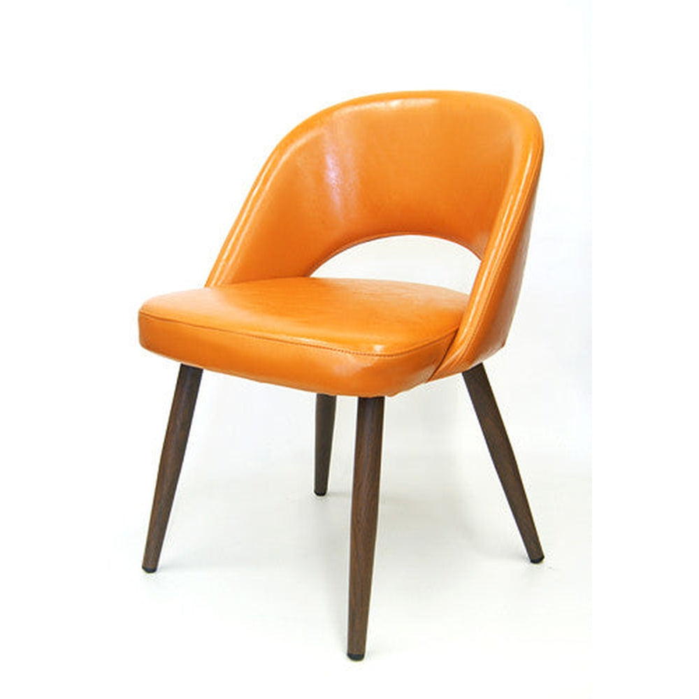 durable wood grain metal frame chair whiteorange