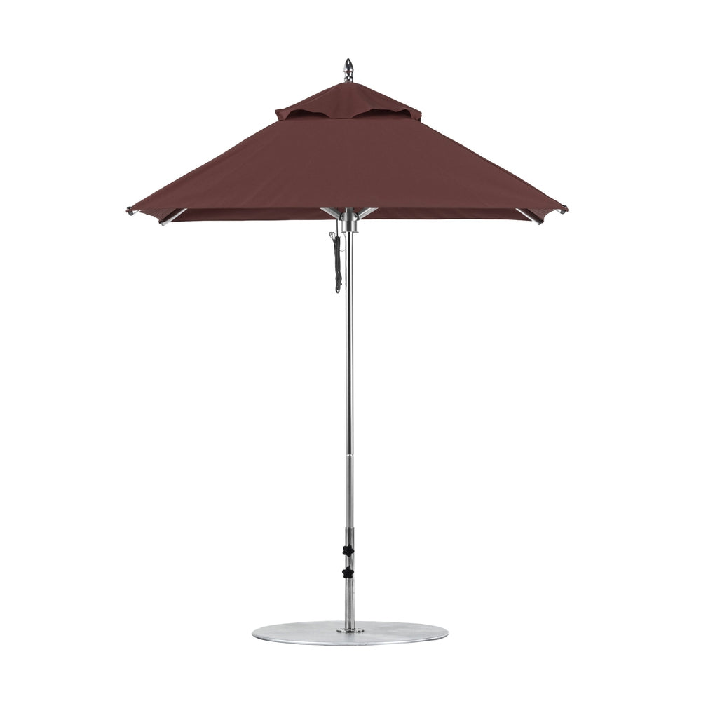 square four panel aluminum market umbrella pulley lift