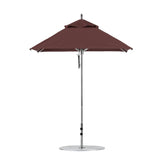 square four panel aluminum market umbrella pulley lift