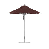 square four panel aluminum market umbrella pulley lift