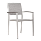 metropolitan dining arm chair brushed aluminum