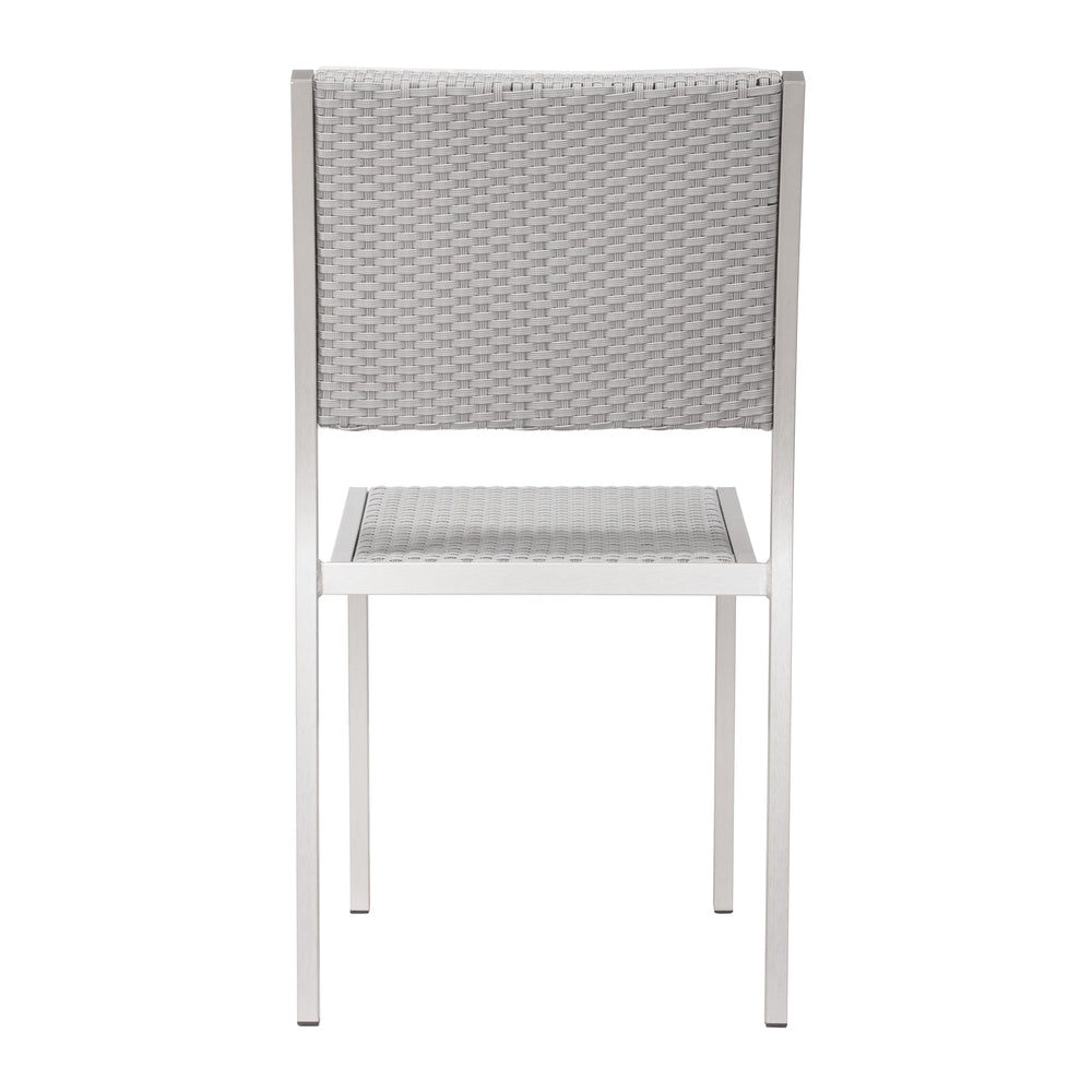 metropolitan dining armless chair brushed aluminum