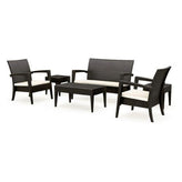 miami resin wickerlook conversation set 6 piece white isp991s wh