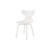 whale modern dining chair with black metal legs